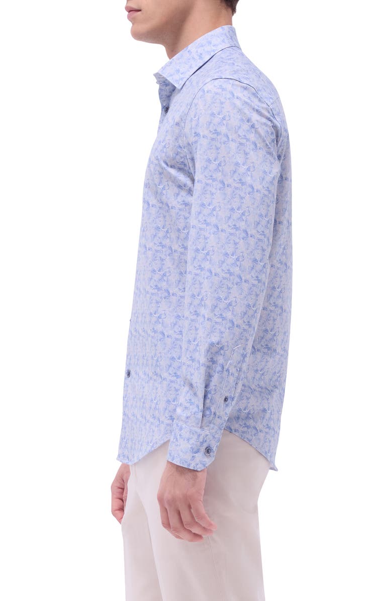 Bugatchi James OoohCotton<sup>®</sup> Floral Button-Up Shirt, Alternate, color, Cobalt