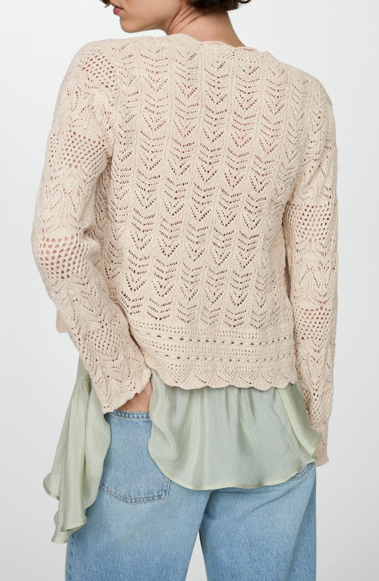 MANGO Sito Open Stitch Cardigan, Alternate, color, 
