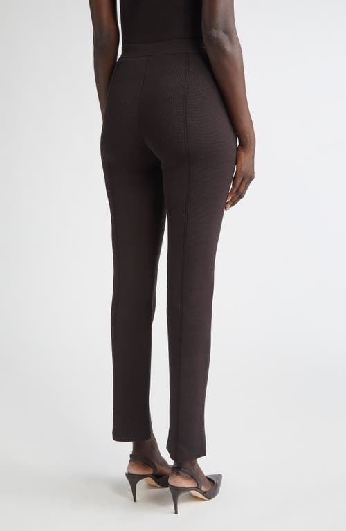St John St. John Milano Stretch Knit Slim Leg Pants In Brown