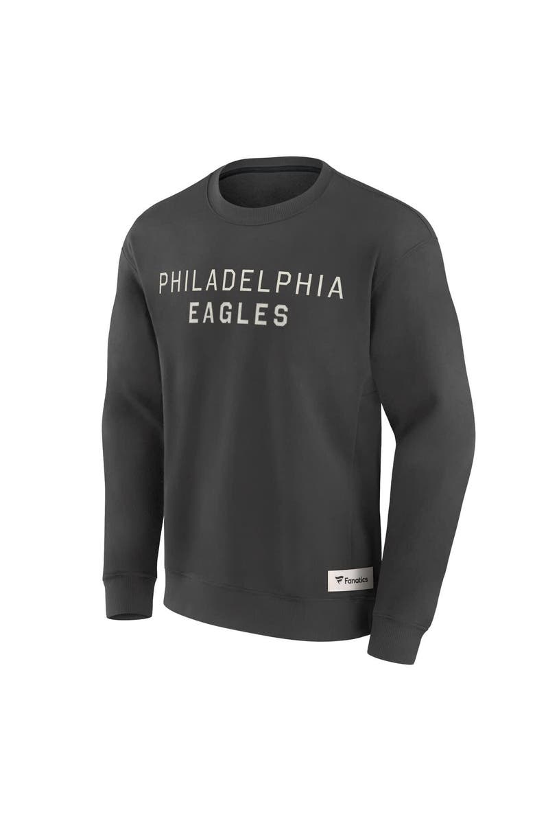 FANATICS Men's Fanatics Charcoal Philadelphia Eagles Elements Future Ground Lettering Pullover Sweatshirt, Alternate, color, Charcoal