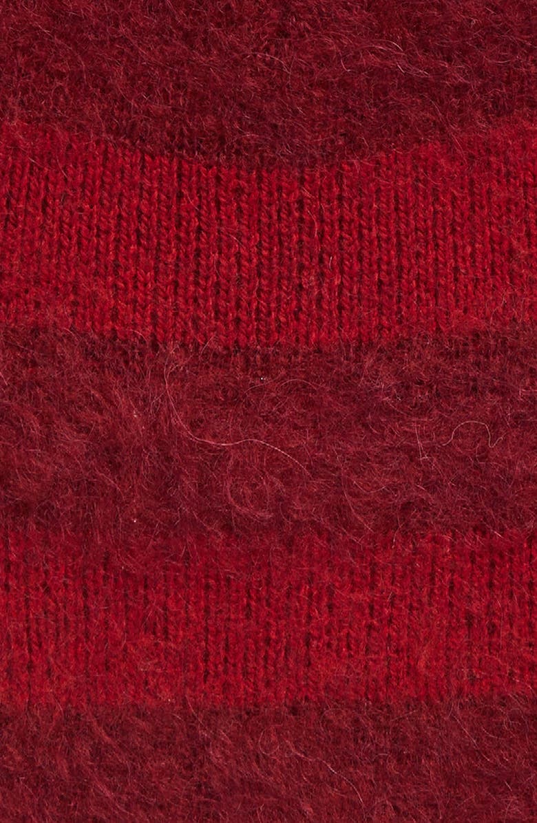 STOCKHOLM SURFBOARD CLUB Gas Stripe Mohair & Wool Blend Beanie, Alternate, color, Red Stripe