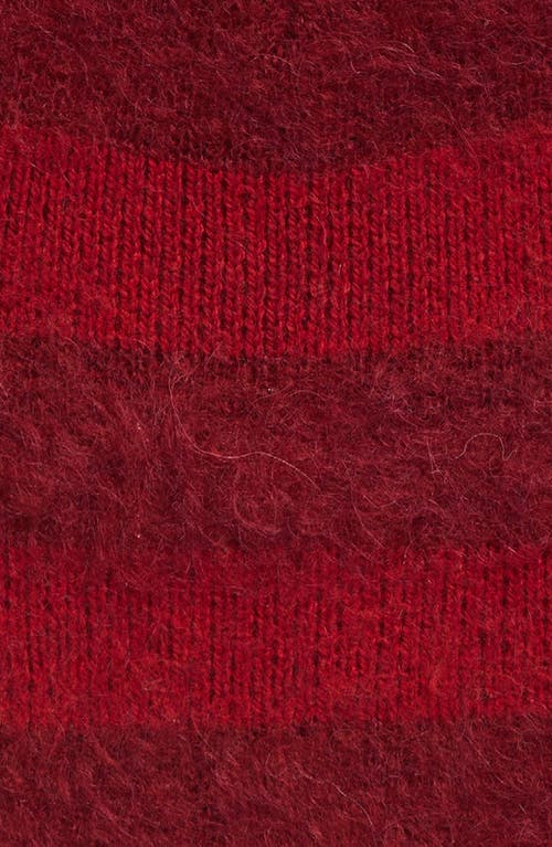 Stockholm Surfboard Club Gas Stripe Mohair & Wool Blend Beanie In Red