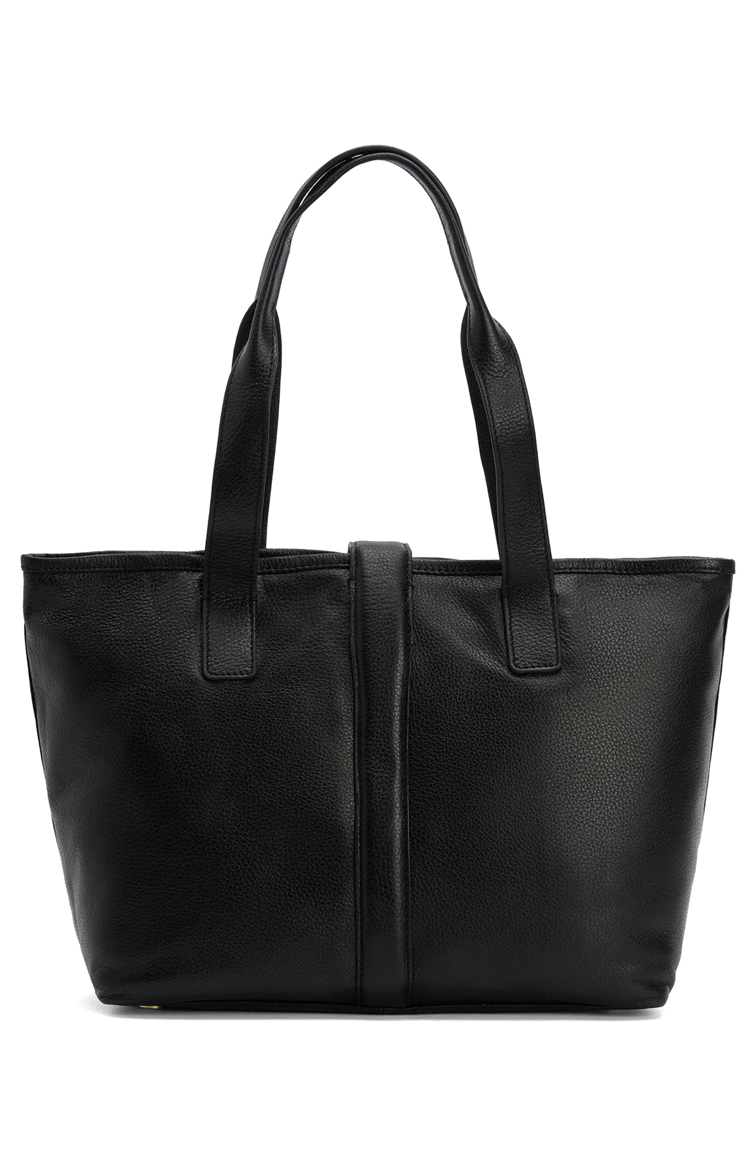 Barbour Alder Leather Tote Bag, Alternate, color, Black