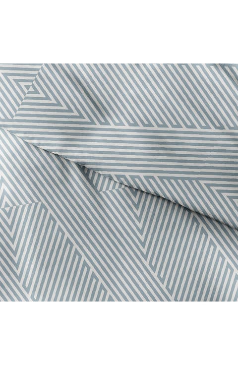 HOME SPUN Premium Ultra Soft Modern Diagonal 3-Piece Duvet Cover Set