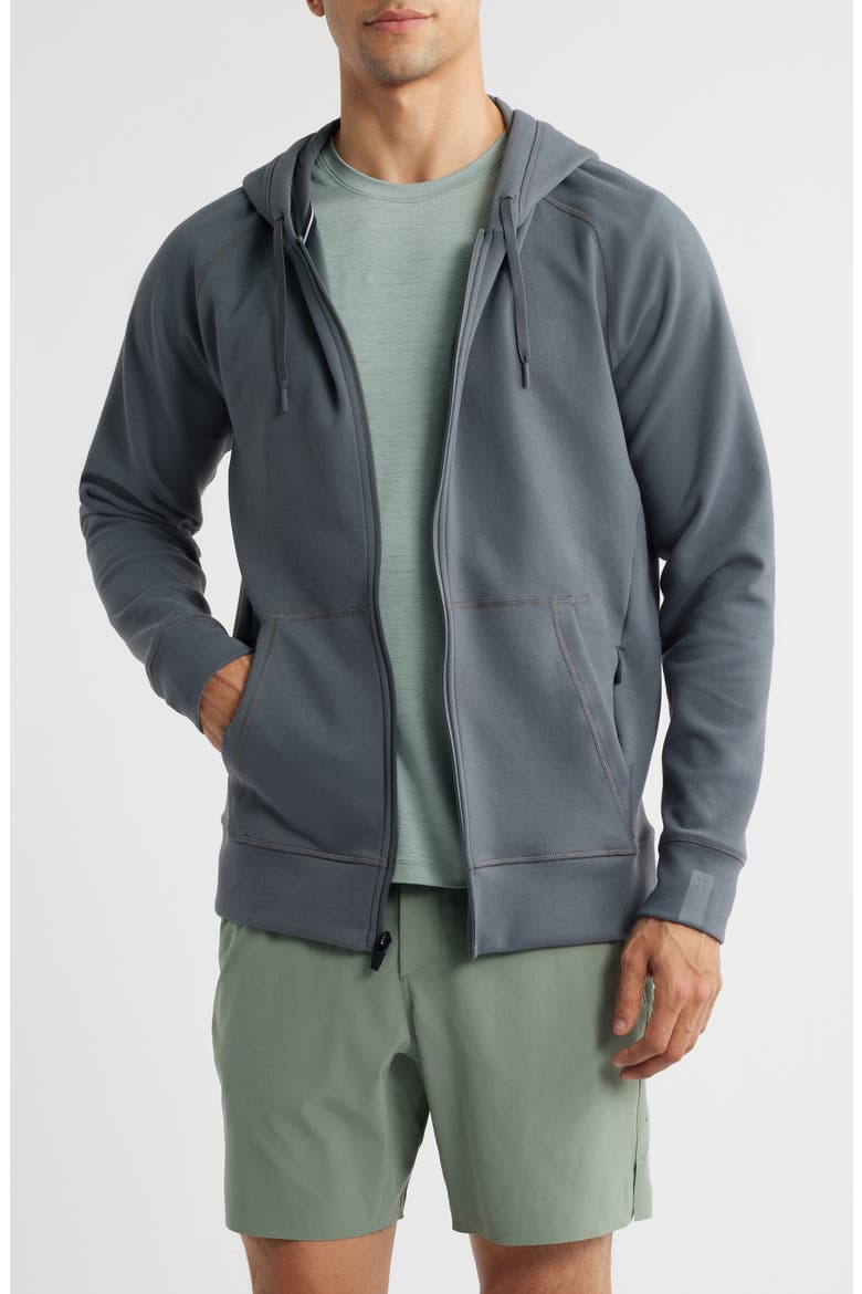 Midweight Tech Performance Full Zip Hoodie, Main, color, IRON