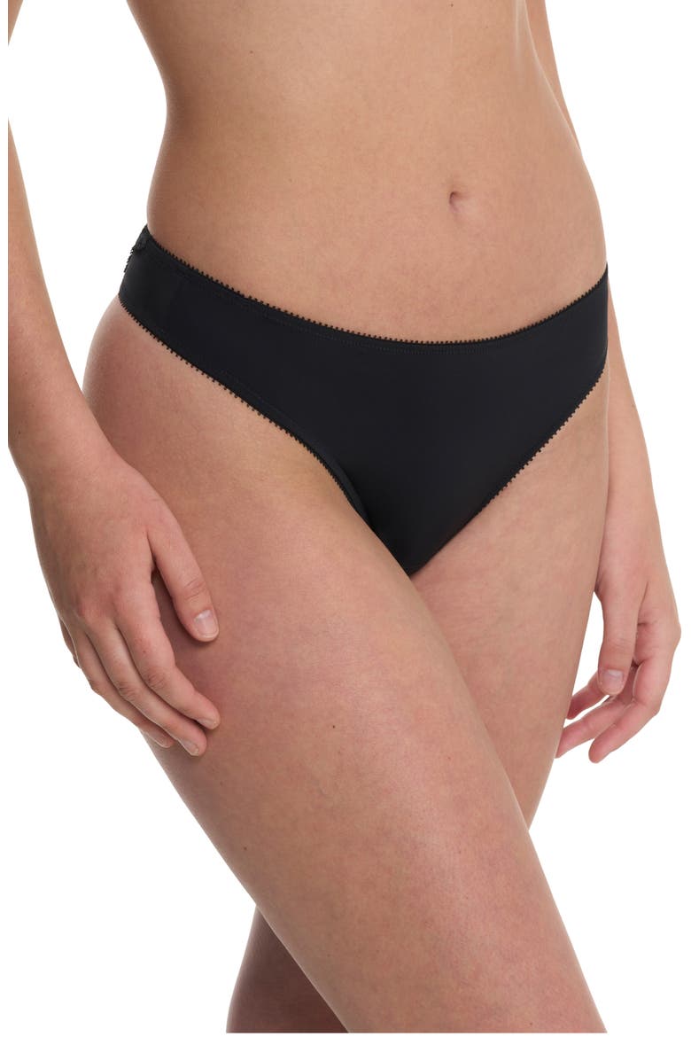 Persuasion Stretch Lace Thong, Alternate, color, BLACK