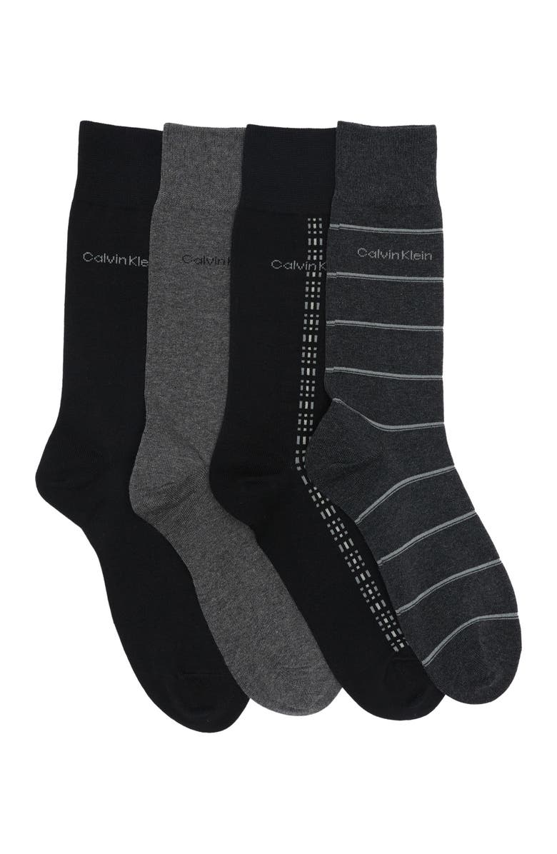 Calvin Klein Assorted Dress Crew Socks - Pack of 4, Main, color,