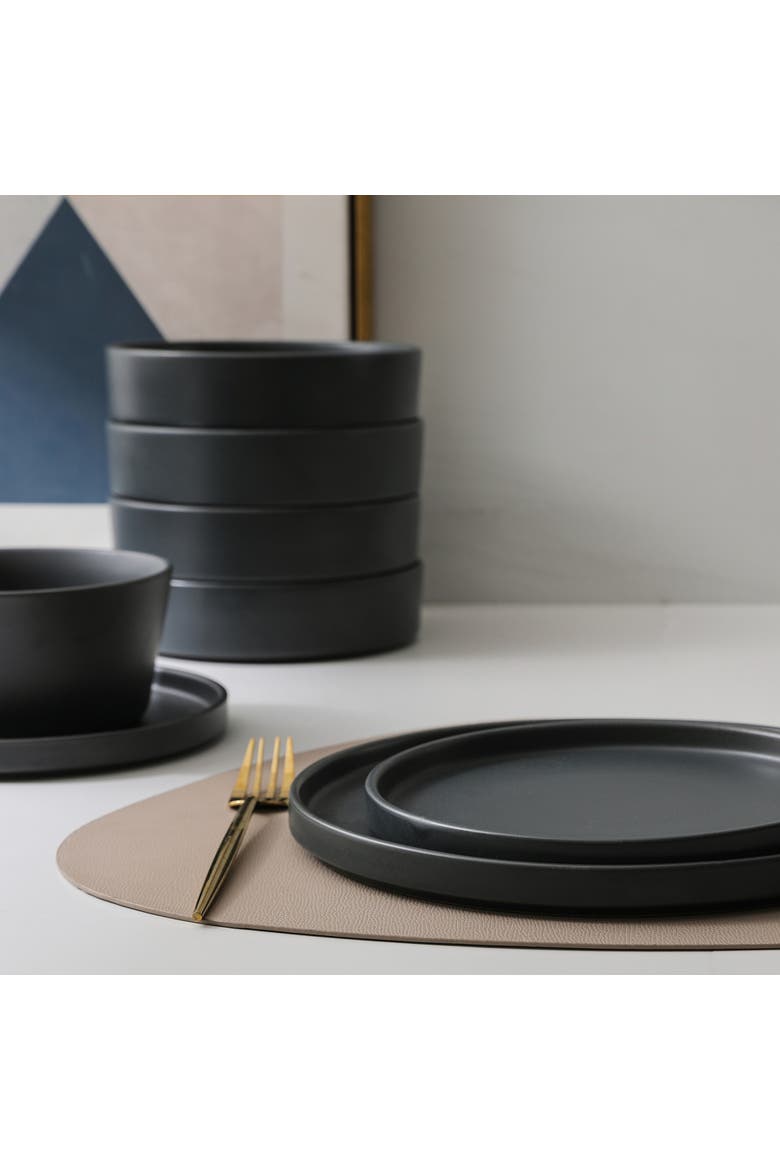 Celina Stoneware 32-Piece Dinnerware Set with Pasta Bowls, Alternate, color, Grey