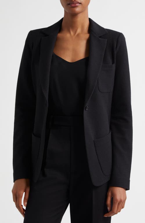 Shop Emporio Armani Stretch One-button Blazer In Solid Black