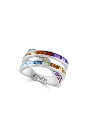 Effy Sterling Silver Semiprecious Stone Multiband Ring In Multi