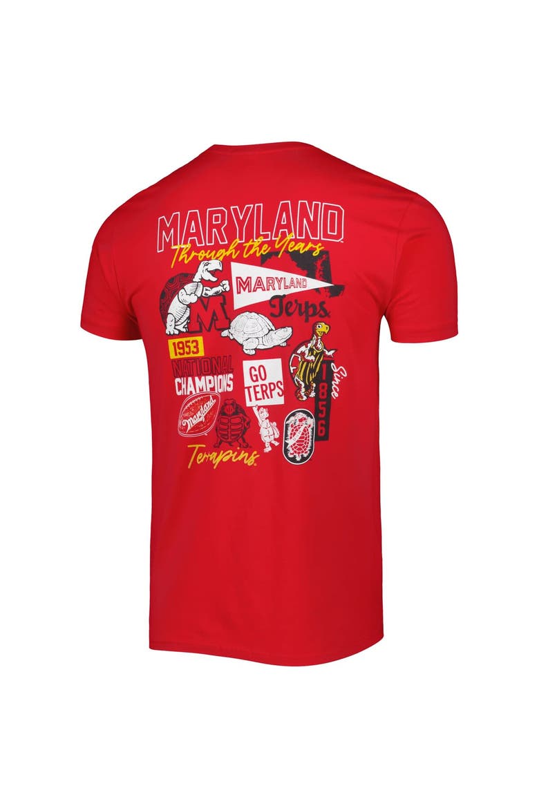 Men's Red Maryland Terrapins Vintage Through the Years 2-Hit T-Shirt, Alternate, color, Red