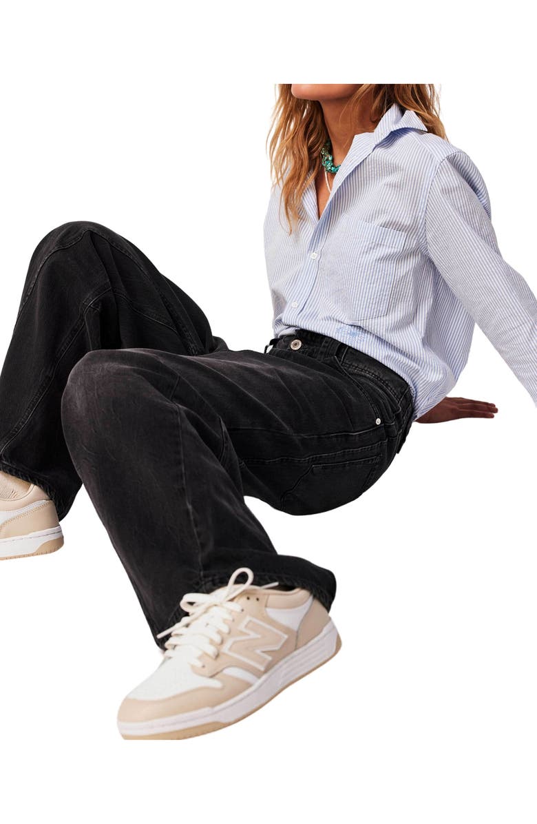 Free People Chill Vibes Wide Leg Jeans, Alternate, color,