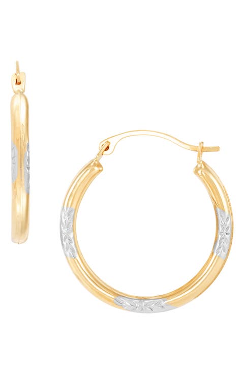 Leaf Textured Hoop Earrings
