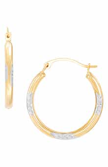 Frankie & Zoe Leaf Textured Hoop Earrings