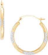 Frankie & Zoe Leaf Textured Hoop Earrings