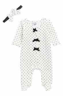 Nicole Miller Quilted Footie & Headband Set