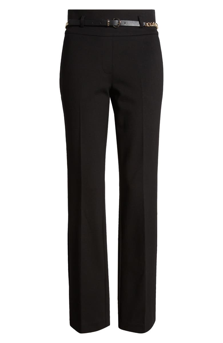 Anne Klein Chain Belt High Waist Straight Leg Pants, Alternate, color, 