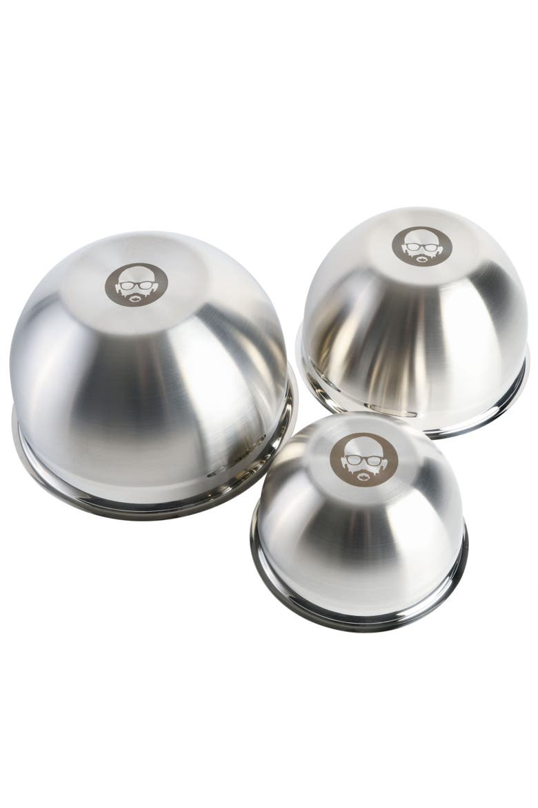 3-Piece Brushed Stainless Steel Nesting Mixing Bowl Set, Alternate, color, Stainless Steel