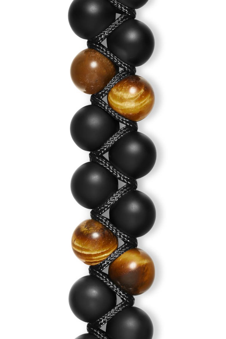 Spiritual Beads Two-Row Woven Bracelet, Alternate, color, BLACK ONYX TIGERS EYE