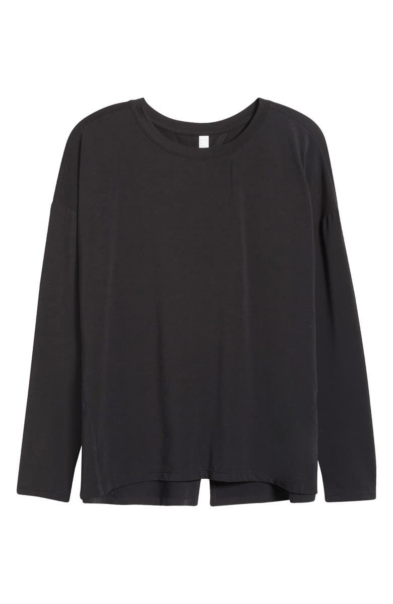 Zella Breathe Long Sleeve Split Back T-Shirt, Alternate, color, 