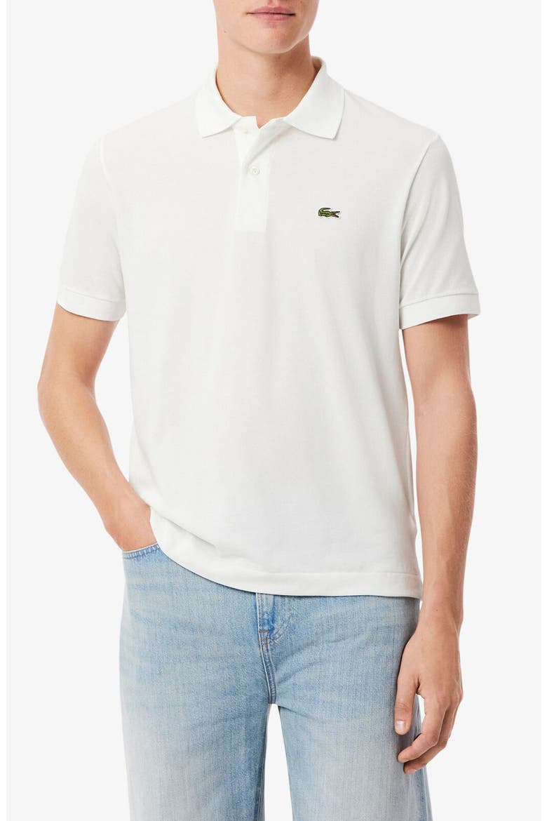 Essentials Classic Fit Cotton Blend Piqué Polo, Main, color, WHITE
