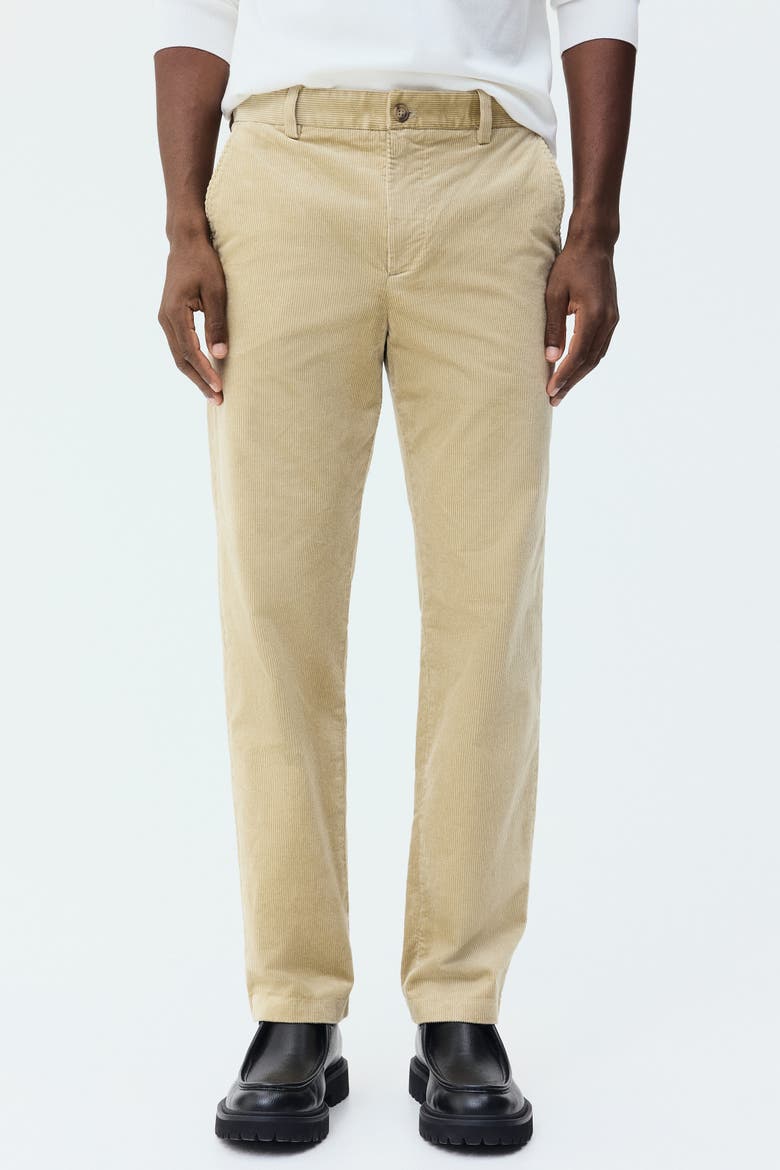 Regular Fit Corduroy Trousers, Alternate, color, Beige