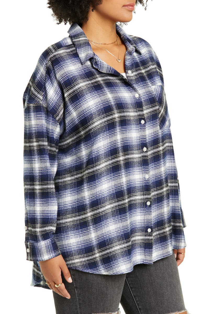 BP. Boyfriend Plaid Shirt, Alternate, color,