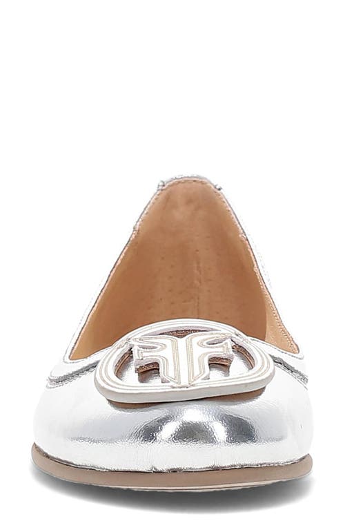 Frye Carson Logo Ballet Flat In Silver