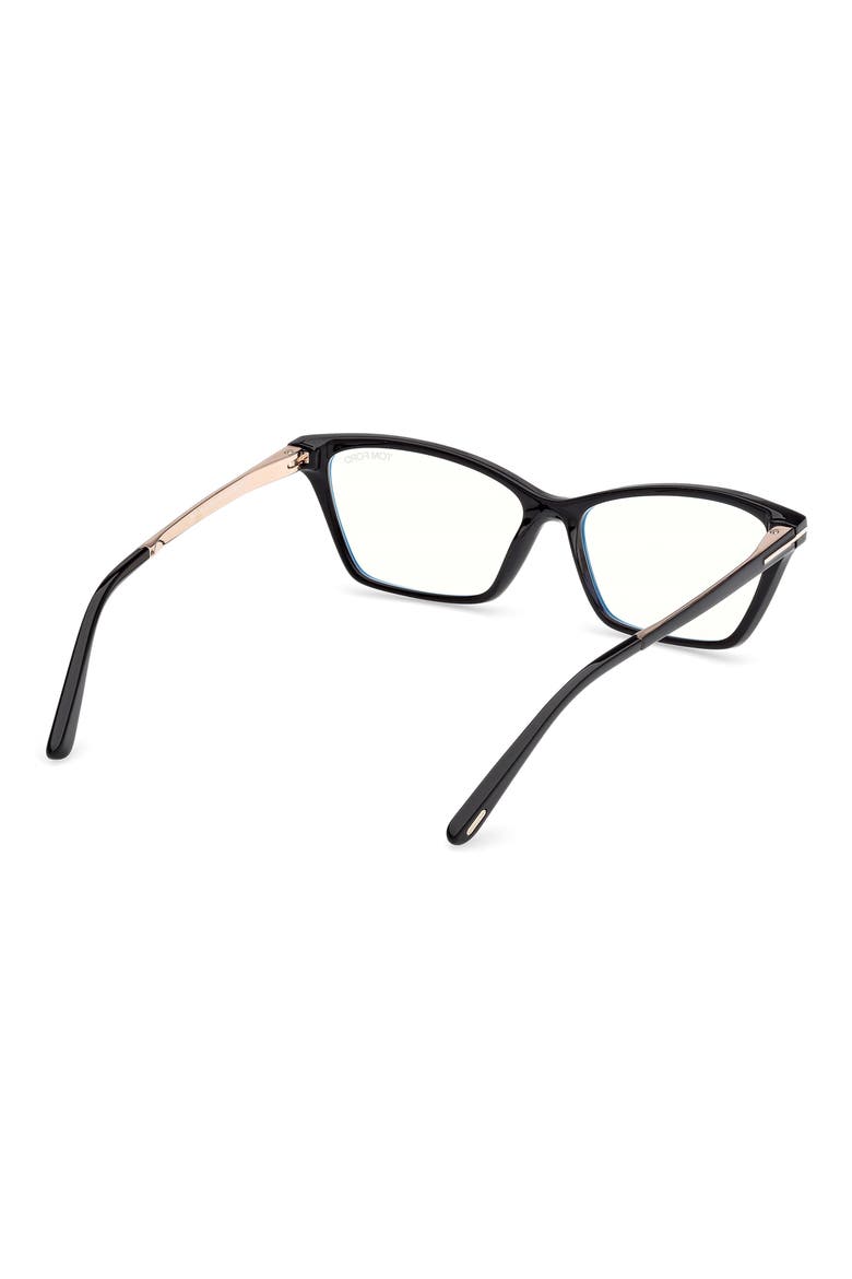 56mm Butterfly Optical Glasses, Alternate, color, SHINY BLACK / BLACK ENAMEL