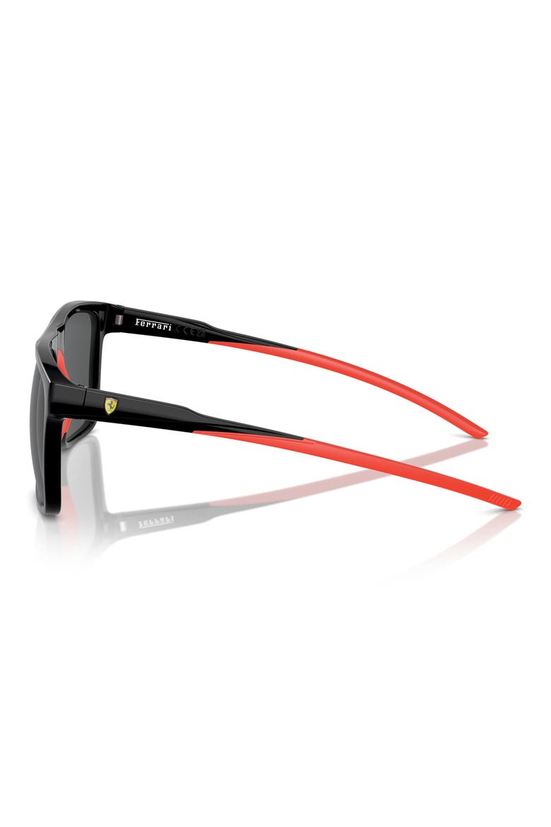 58mm Square Sunglasses, Alternate, color, BLACK