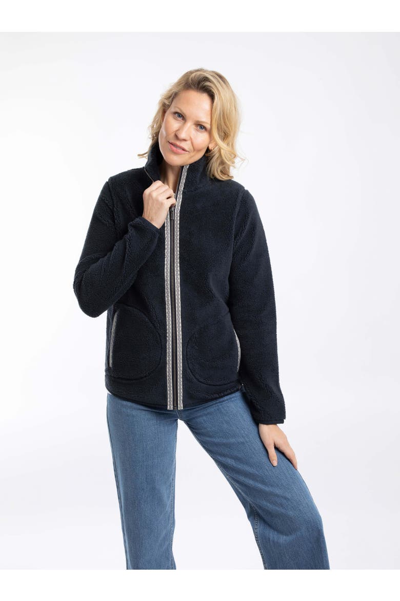 Lucille Lightweight Full Zip Borg Fleece, Main, color, Navy