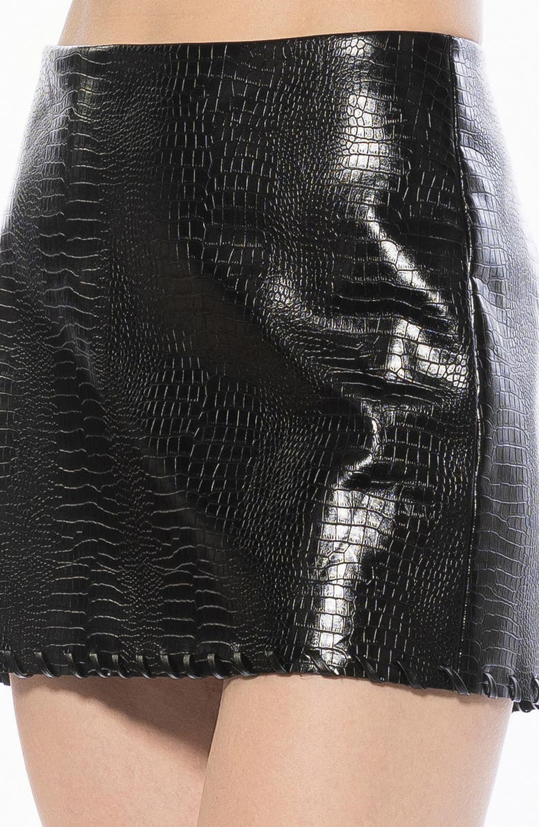 Alexia Admor Zaire Faux Leather Miniskirt, Alternate, color, Black