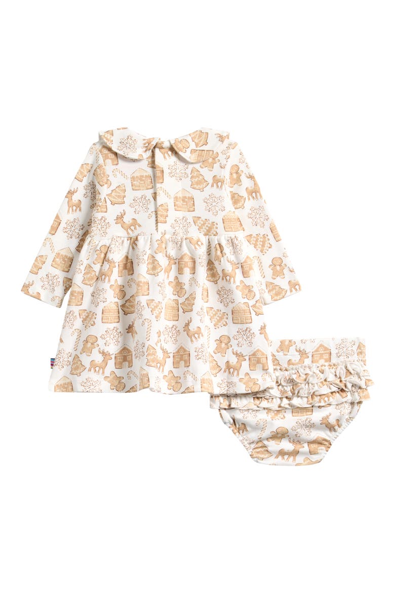 Gingerbread Lane Dress & Diaper Cover Set, Alternate, color, GINGERBREAD LAN