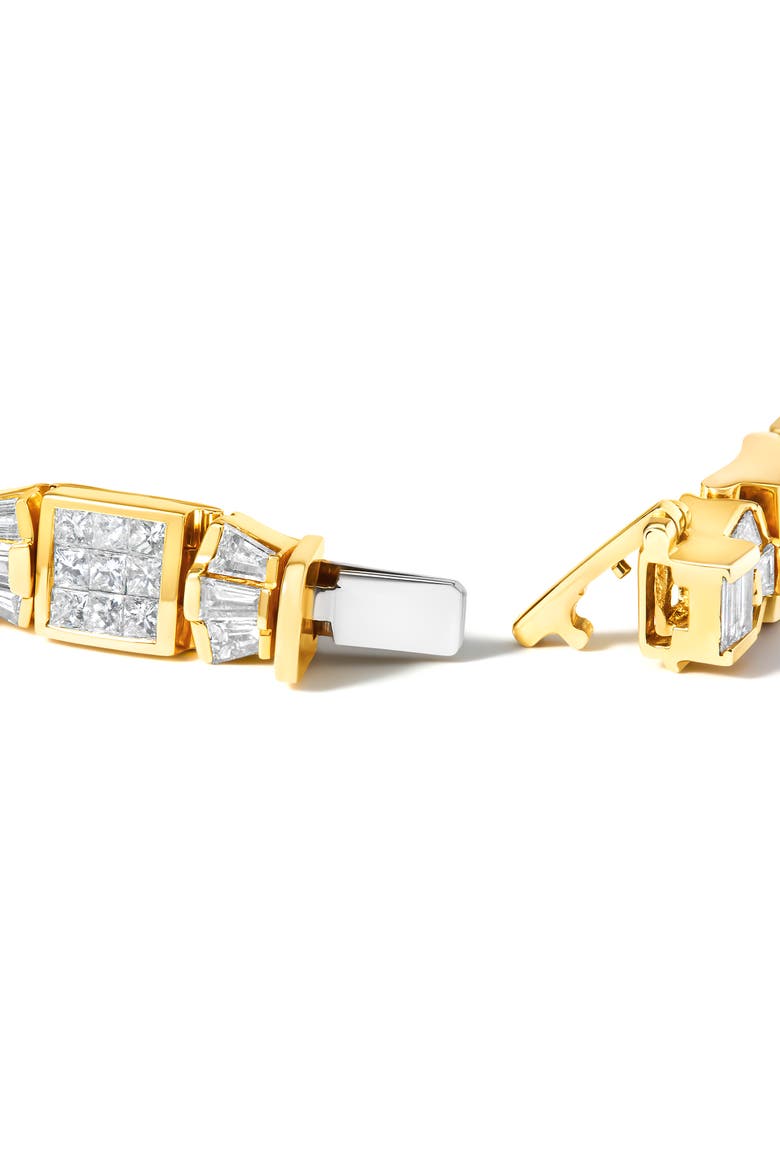 14K Yellow Gold 9.0 Cttw Diamond Alternating Bow and Box Link Bracelet, Alternate, color, Yellow Gold