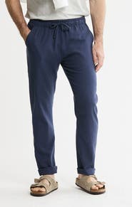 JACHS Linen Blend Drawstring Pants