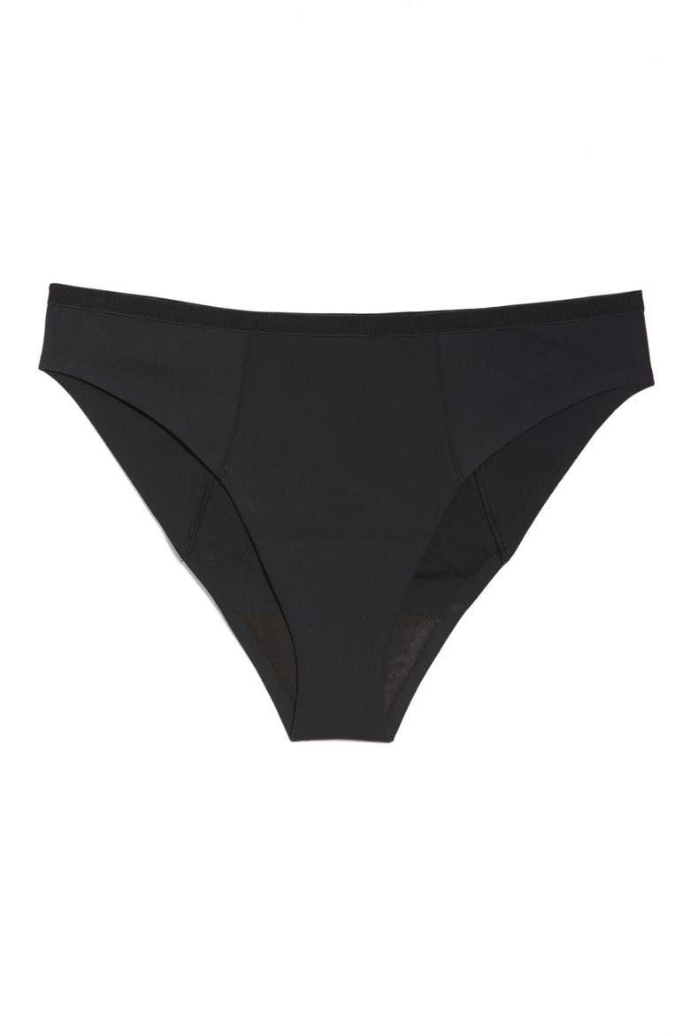 Period & Leak Proof Heavy Absorbency Bikini, Alternate, color, BLACK