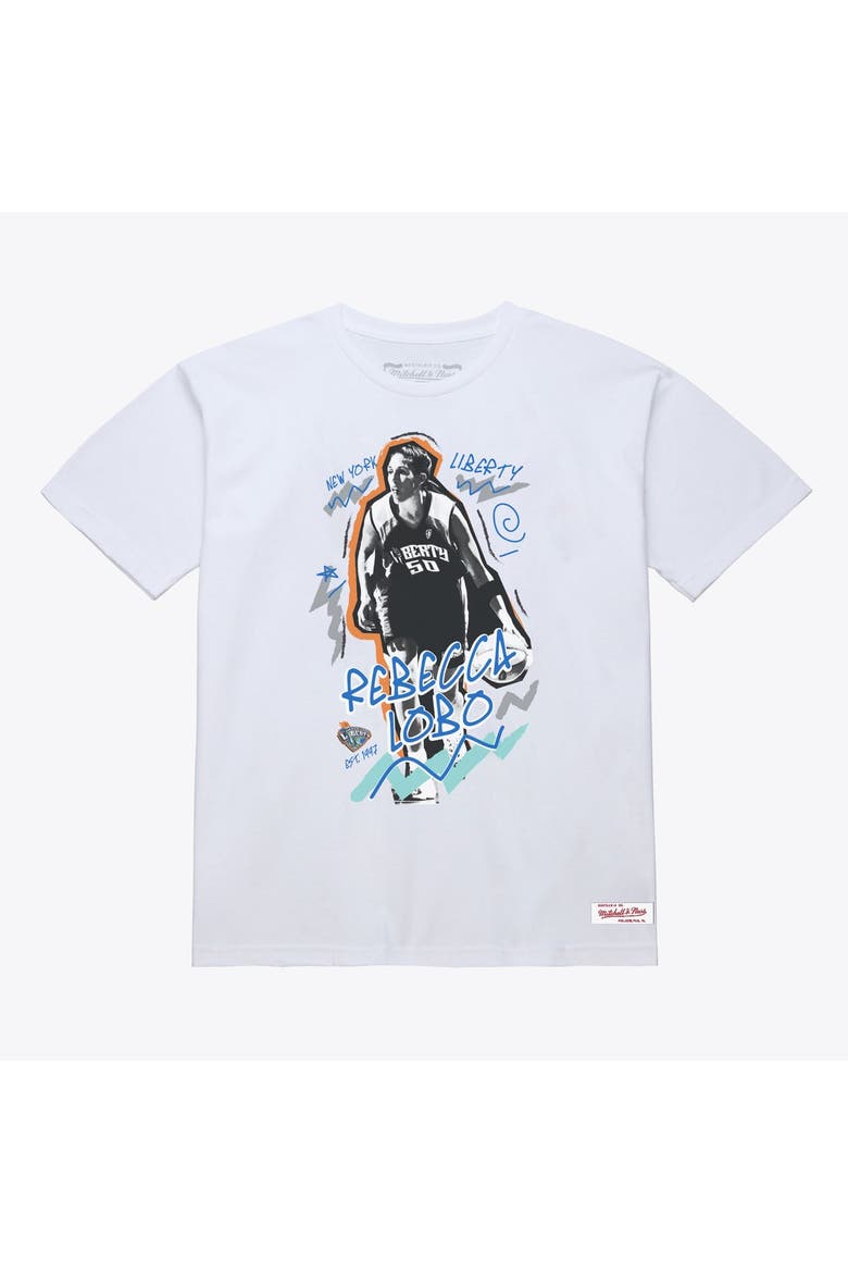 Unisex Mitchell & Ness Rebecca Lobo White New York Liberty Chalked Up T-Shirt - Court Origins, Main, color, White