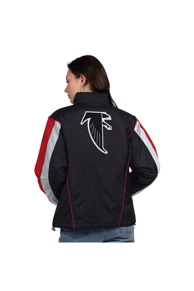 Women's Starter Black/Red Atlanta Falcons Thursday Night Gridiron Half-Zip Jacket, Alternate, color, Black