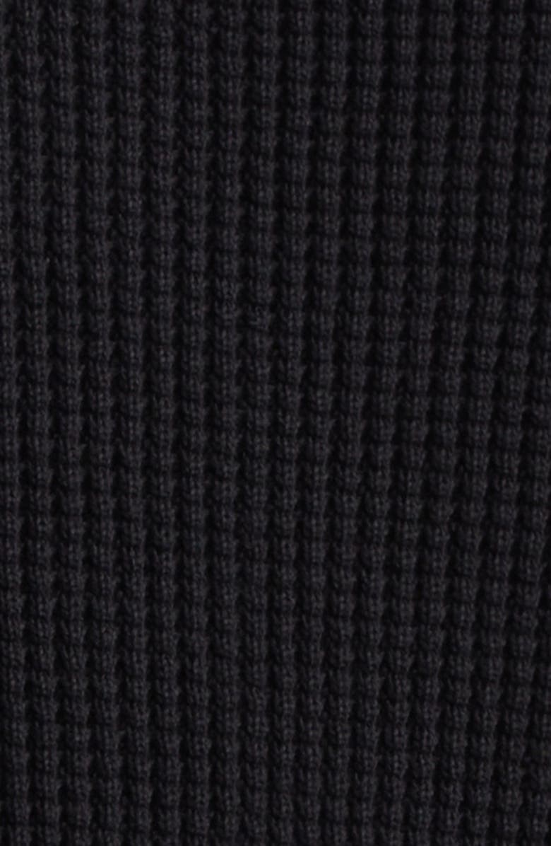 Moncler Waffle Stitch Crewneck Sweater, Alternate, color, Black