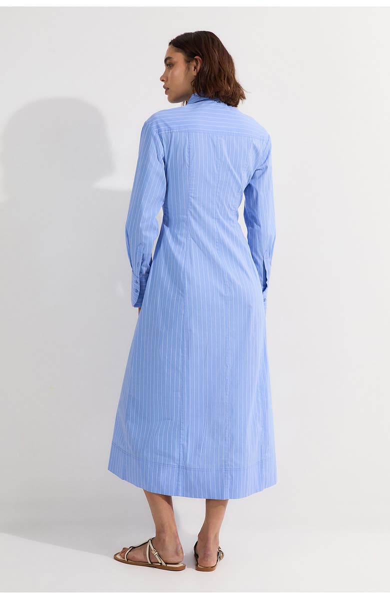Karen Millen Woven Shirt Midi Dress, Alternate, color, Blue