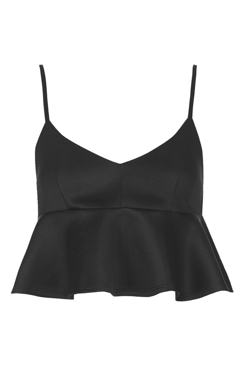 Peplum Bralette, Alternate, color, BLACK