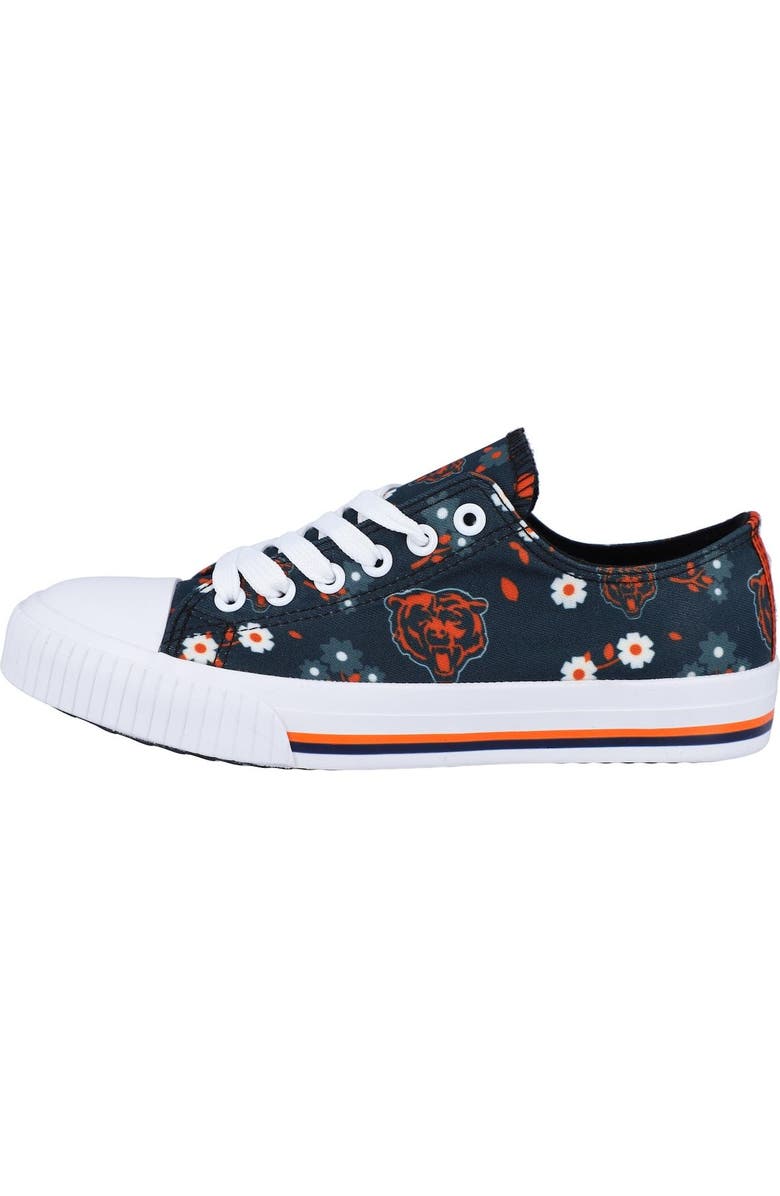 FOCO Women's FOCO Navy Chicago Bears Flower Canvas Allover Shoes, Alternate, color,