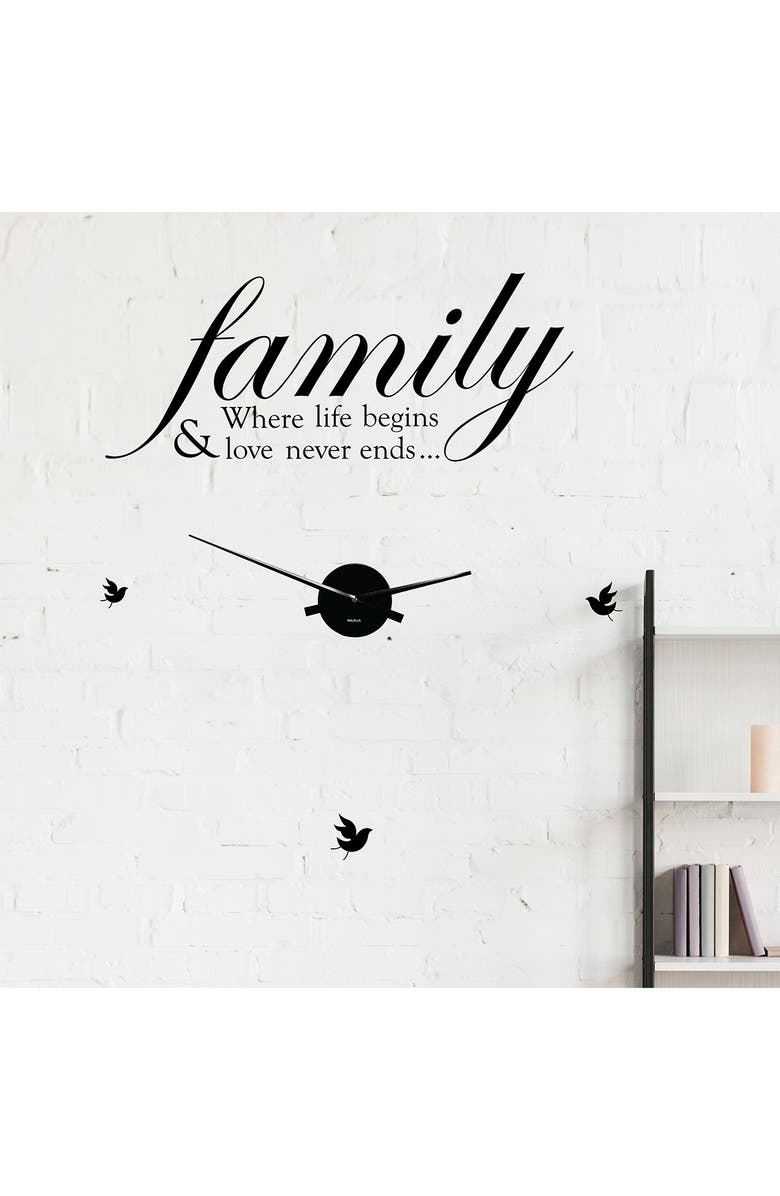 WALPLUS Family Life Quote Wall Clock, Alternate, color, 