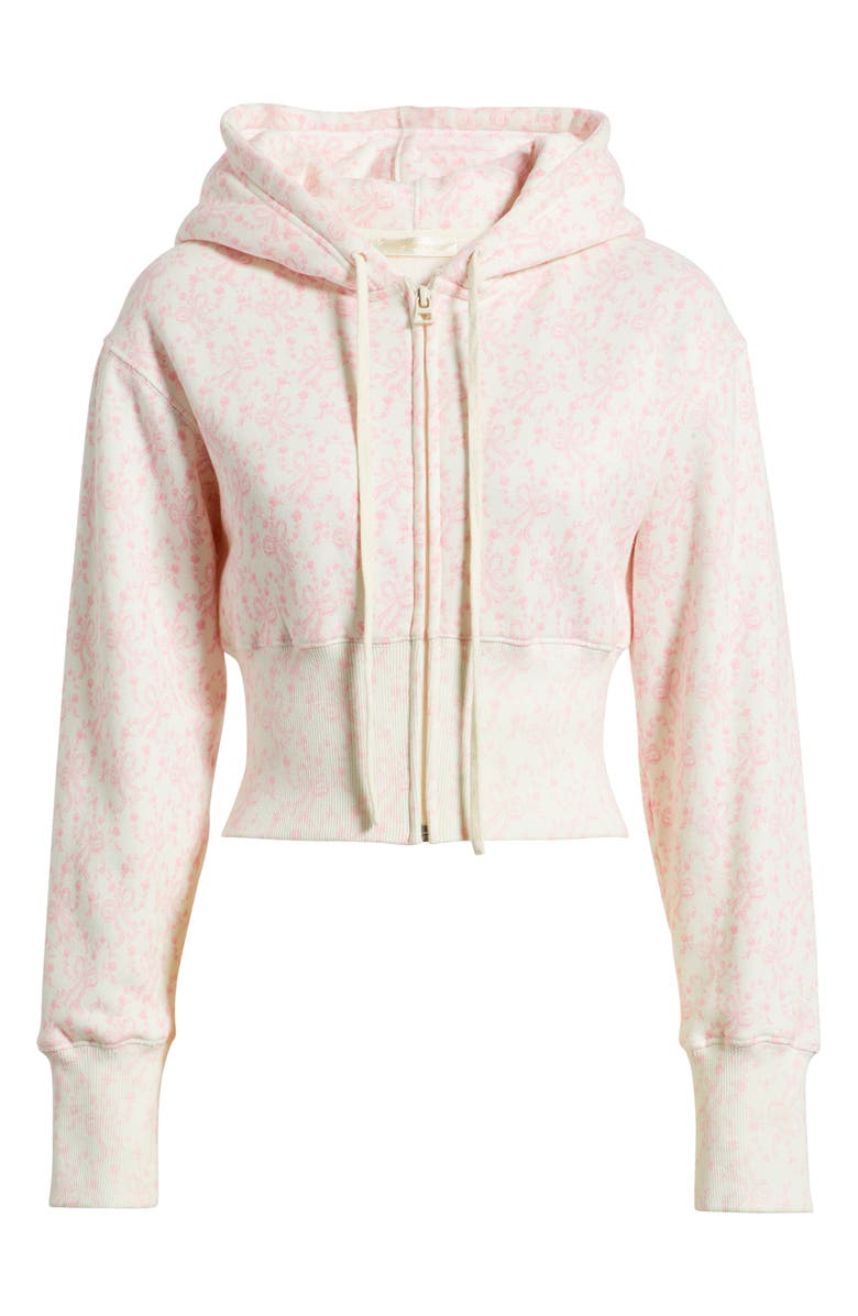 LoveShackFancy Arienne Ribbon Print Hoodie, Alternate, color, Chantilly