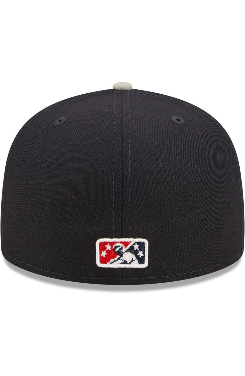 New Era Men's New Era Navy Rome Braves Authentic Collection Road 59FIFTY Fitted Hat, Alternate, color,