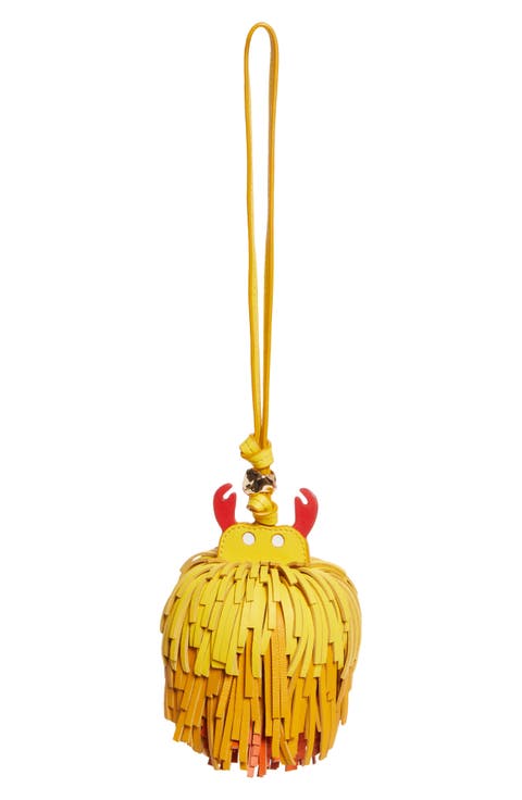 Crab Fringe Leather Bag Charm