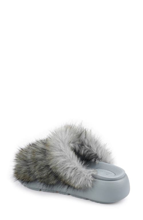 Zigi Fire Faux Fur Platform Sandal In Blue