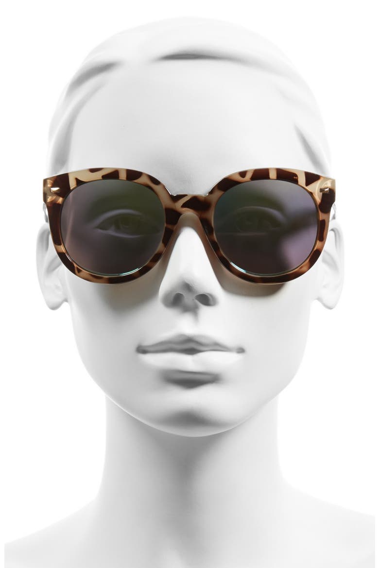 52mm Oversize Mirrored Sunglasses, Alternate, color, GREEN/GREY TORT