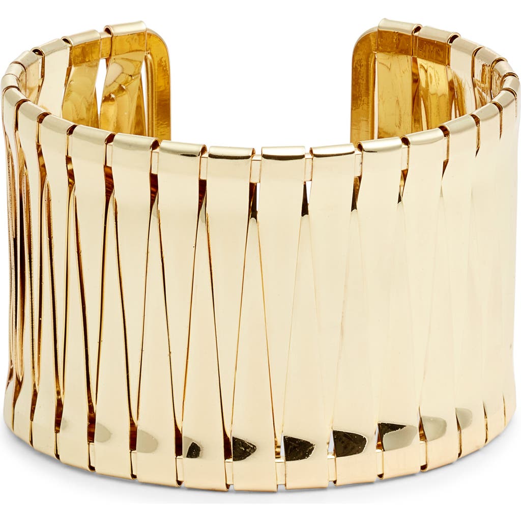 Nordstrom Wide Woven Cuff Bracelet In Gold