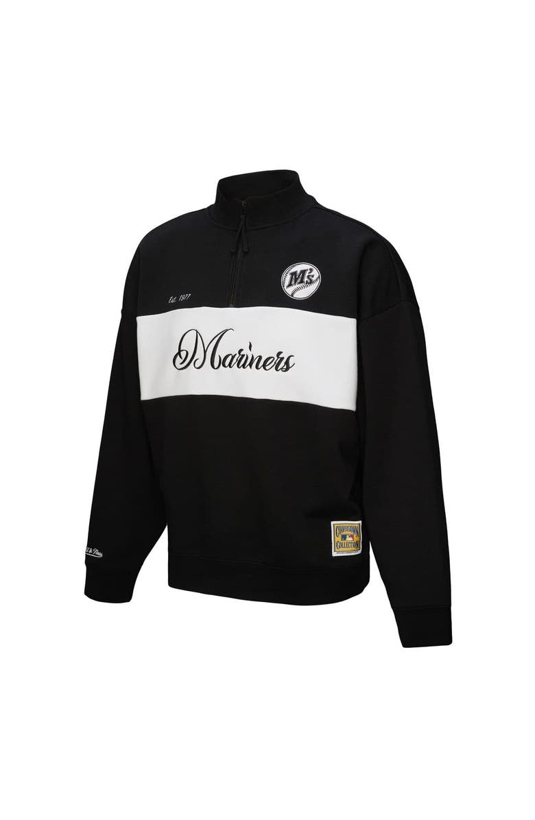 Mitchell & Ness Women's Mitchell & Ness Black Seattle Mariners Quarter-Zip Pullover Top, Alternate, color, 